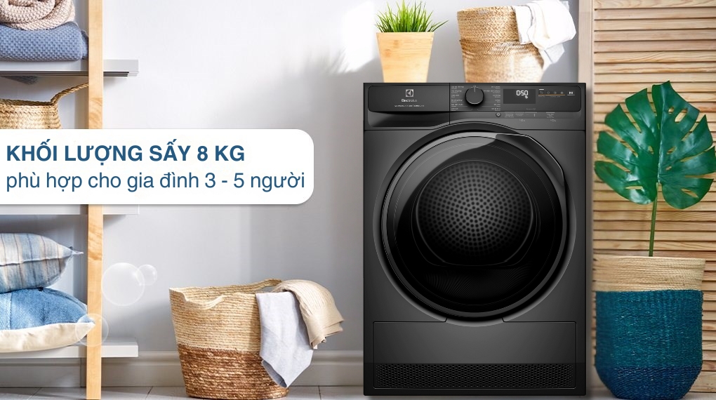 Máy sấy bơm nhiệt Electrolux 8 kg EDH803J5SCR